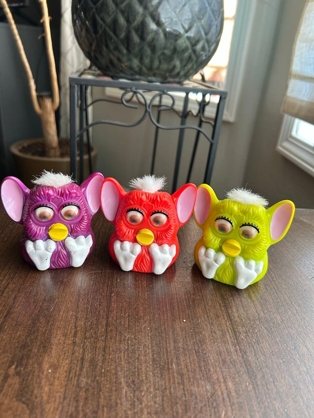 3 vintage 1998 McDonald's promotional red Furby toy